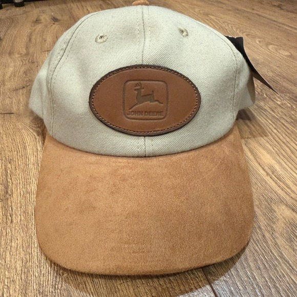 John Deere Vtg NEW Snapback Hat Suede Bill Patch Cap K Products Made In USA RARE